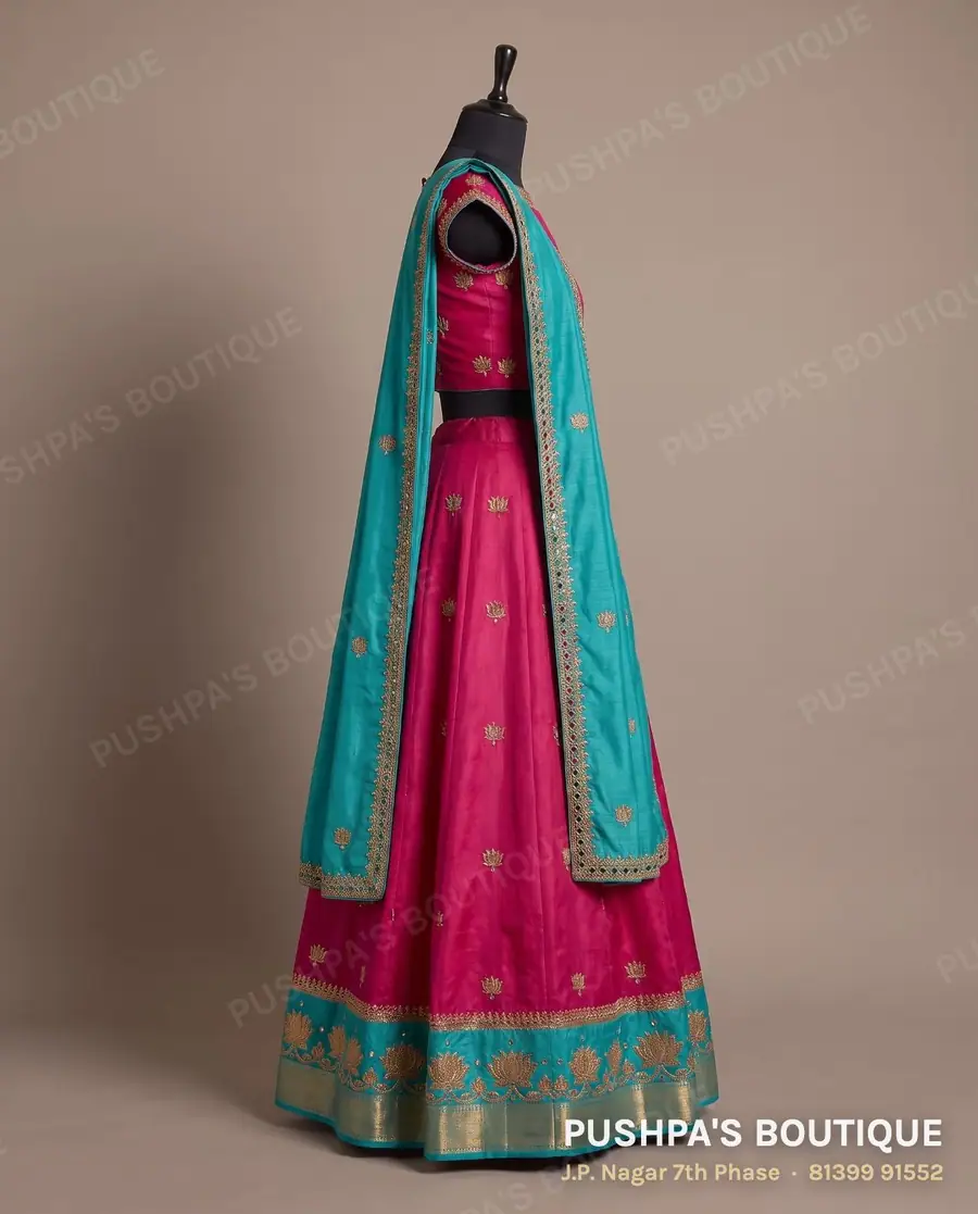 Langa davani (half saree) PB-217, boat neck, cap sleeve, photo 3