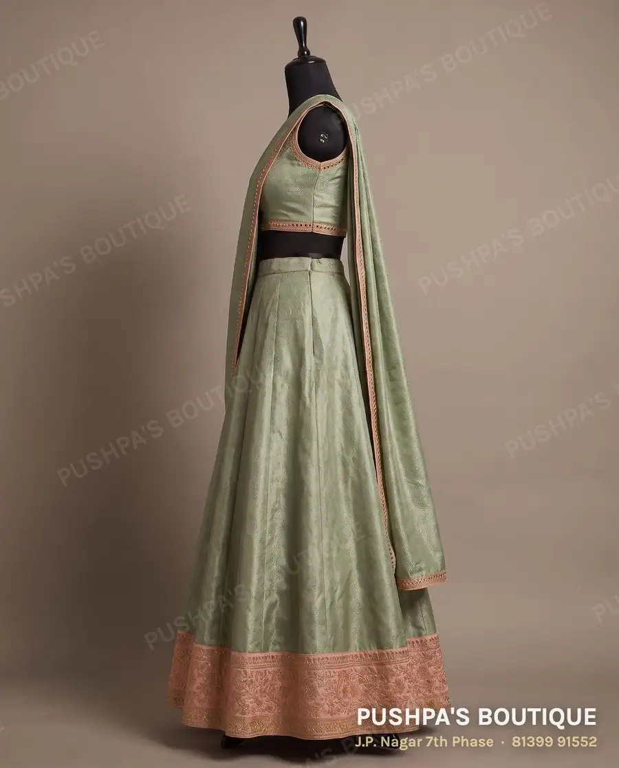 Langa davani (half saree) PB-218, V neck, sleeveless, photo 3