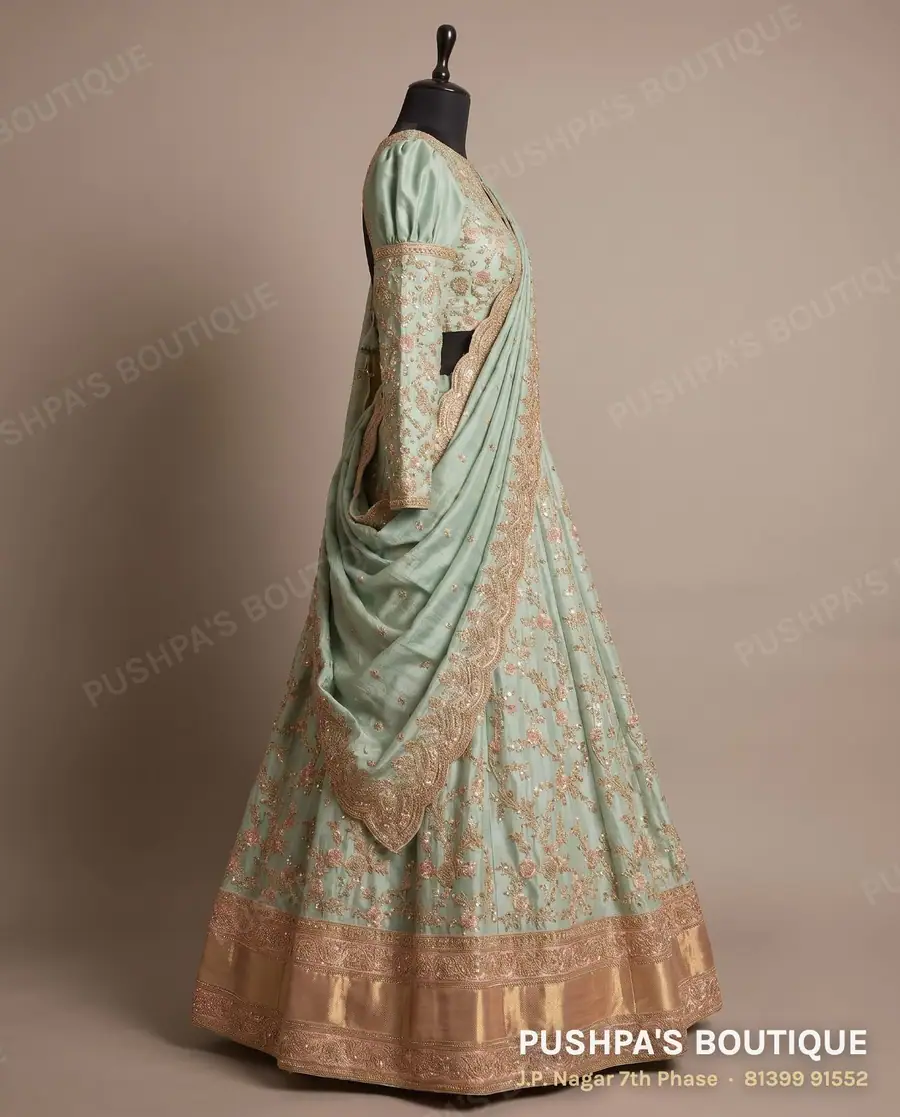 Langa davani (half saree) PB-219, puff sleeve, photo 3