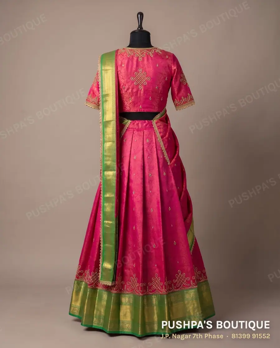 Langa davani (half saree) PB-220, high neck, elbow sleeve, photo 2