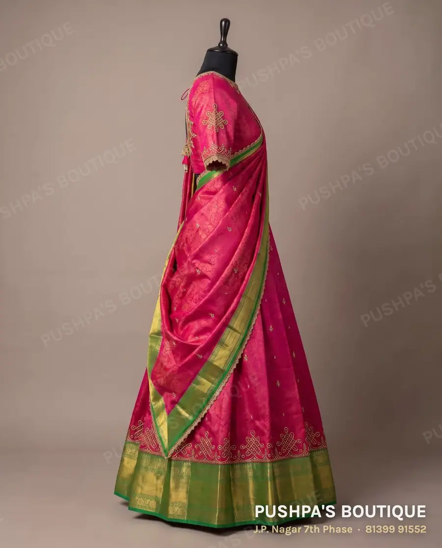Langa davani (half saree) PB-220, high neck, elbow sleeve, photo 3