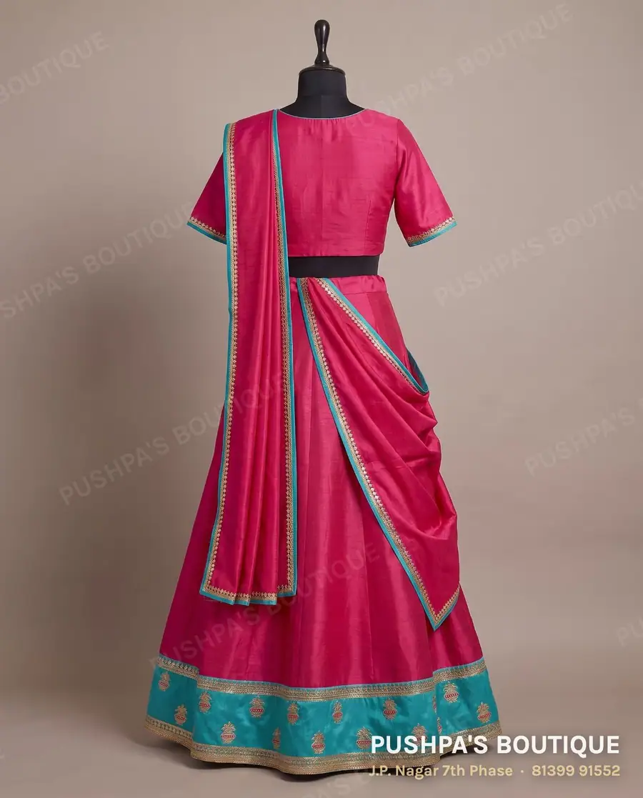 Langa davani (half saree) PB-221, round neck, short sleeve, photo 2