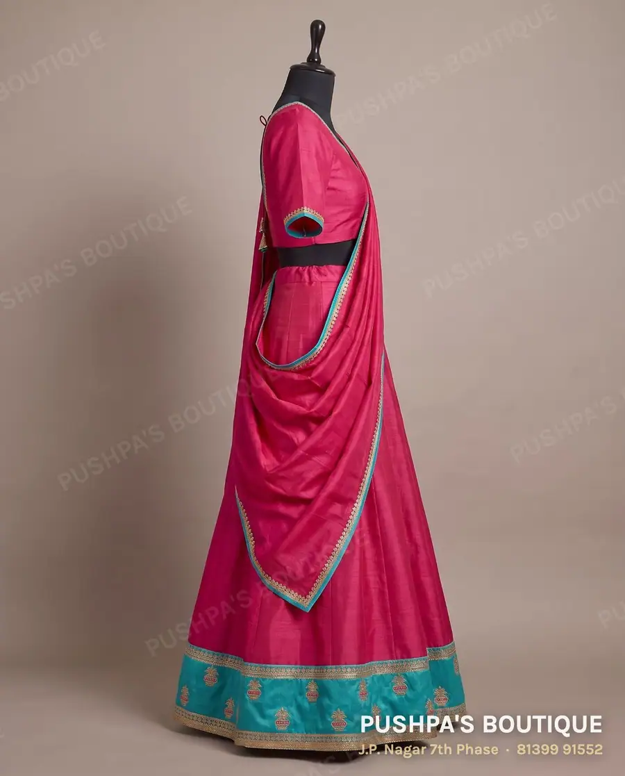 Langa davani (half saree) PB-221, round neck, short sleeve, photo 3