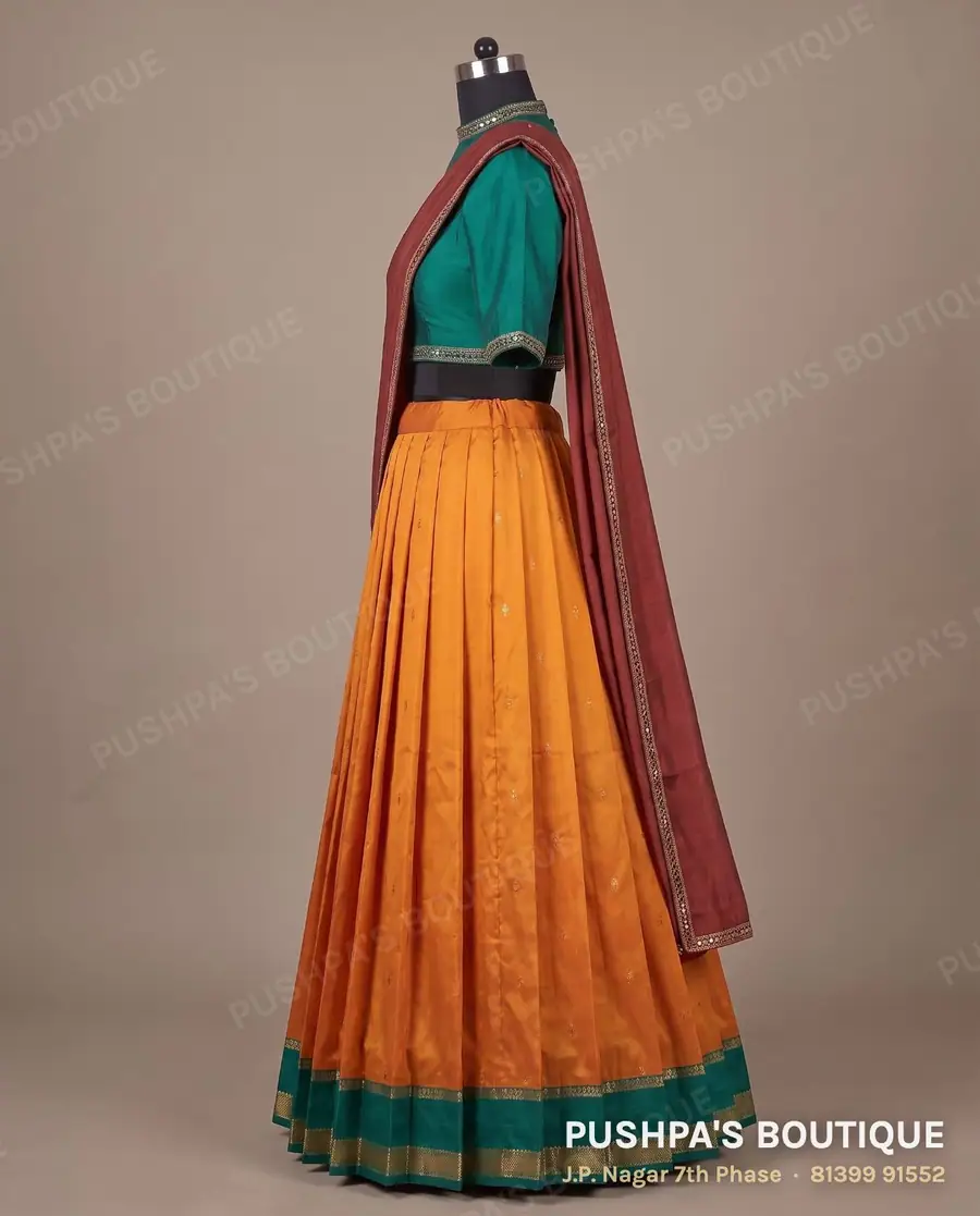 Langa davani (half saree) PB-223, high neck, three quarter sleeve, photo 3