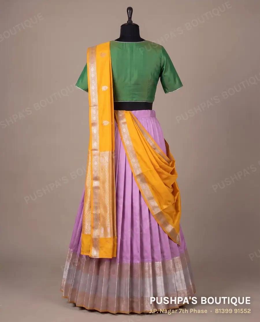Langa davani (half saree) PB-224, round neck, short sleeve, photo 2