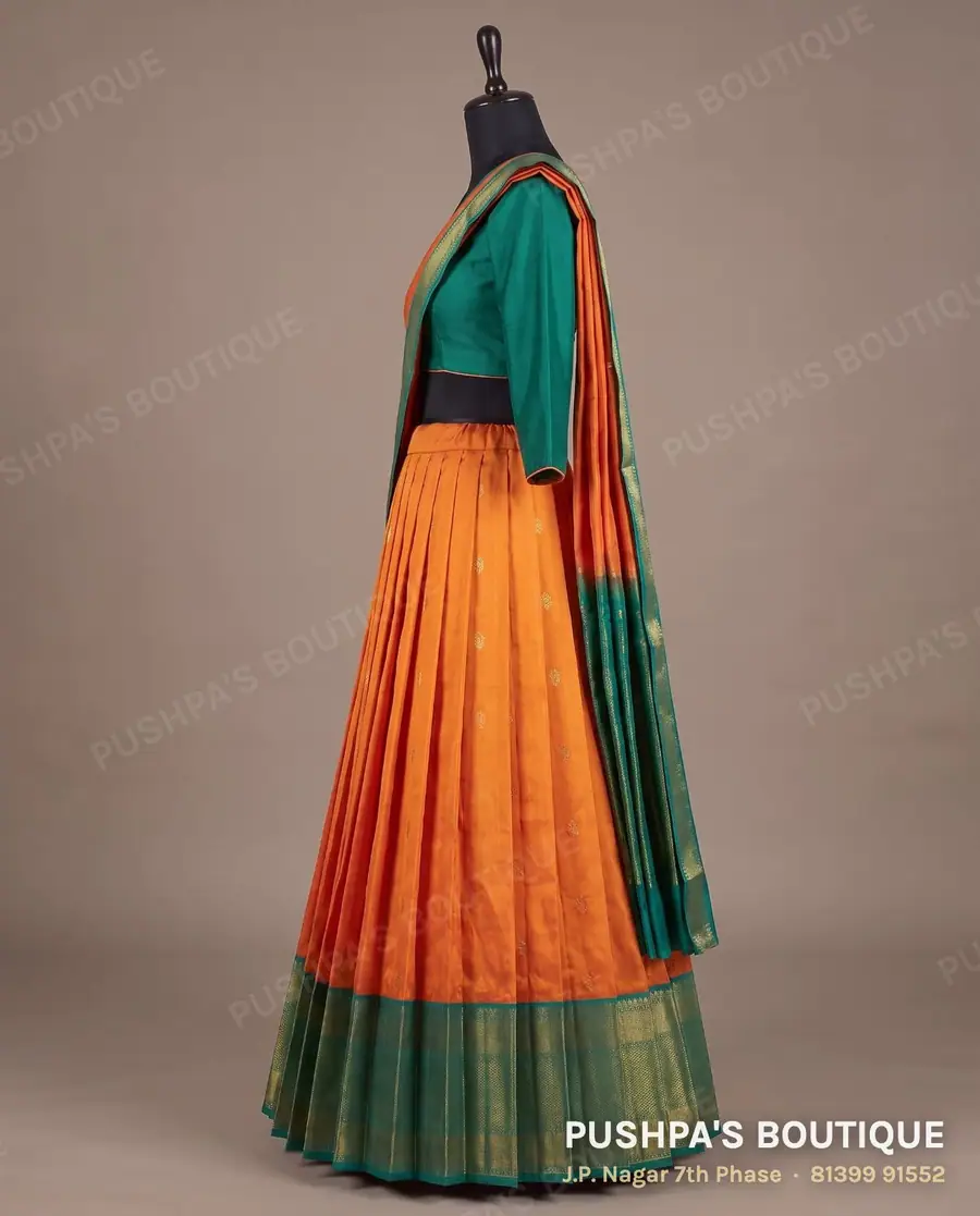 Langa davani (half saree) PB-226, V neck, three quarter sleeve, photo 3