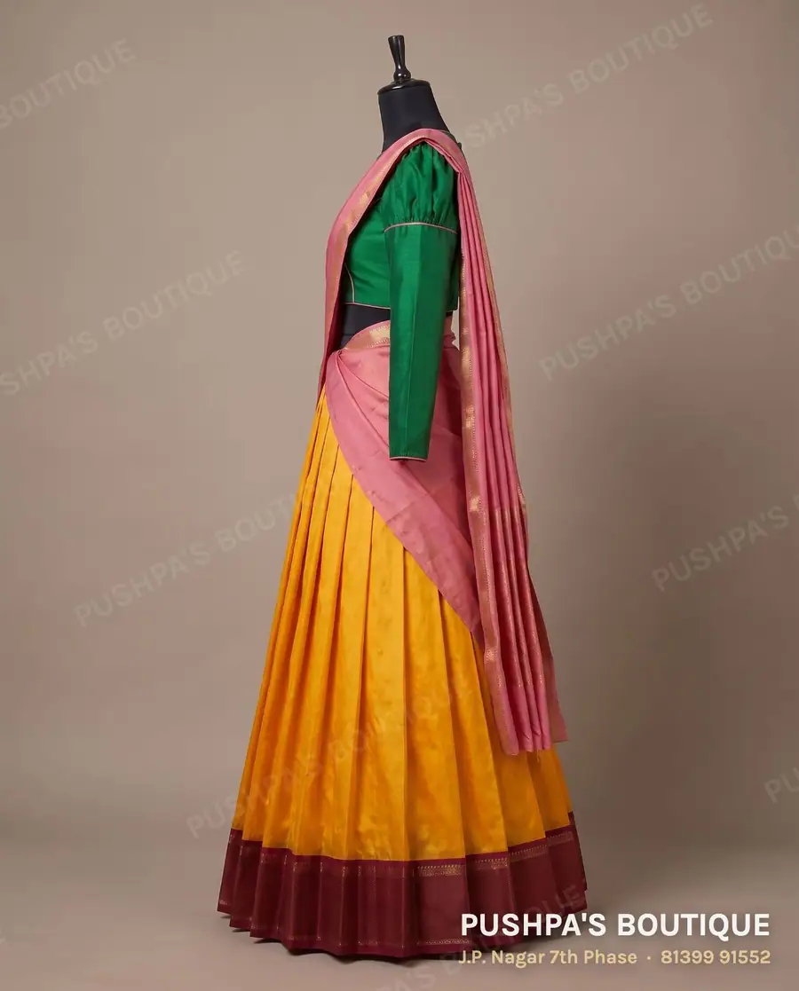 Langa davani (half saree) PB-230, round neck, puff sleeve, photo 3