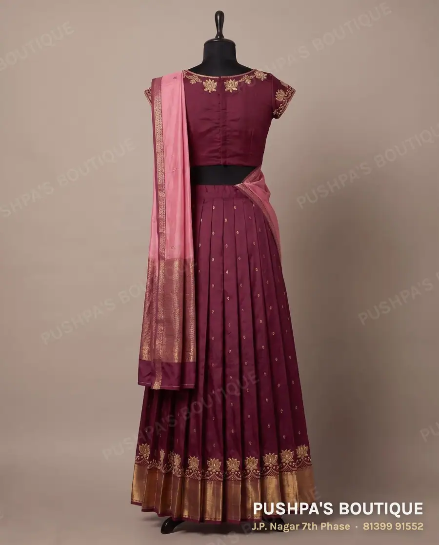 Langa davani (half saree) PB-232, boat neck, cap sleeve, photo 2