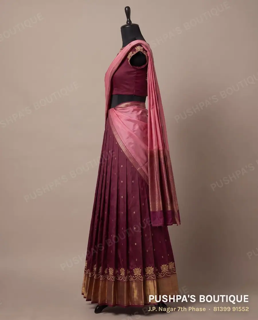 Langa davani (half saree) PB-232, boat neck, cap sleeve, photo 3