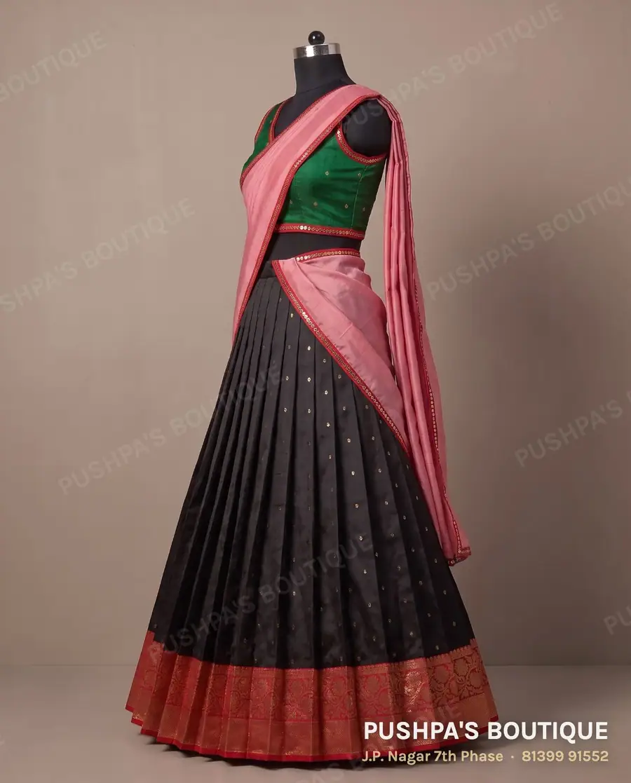 Langa davani (half saree) PB-233, V neck, sleeveless, photo 3