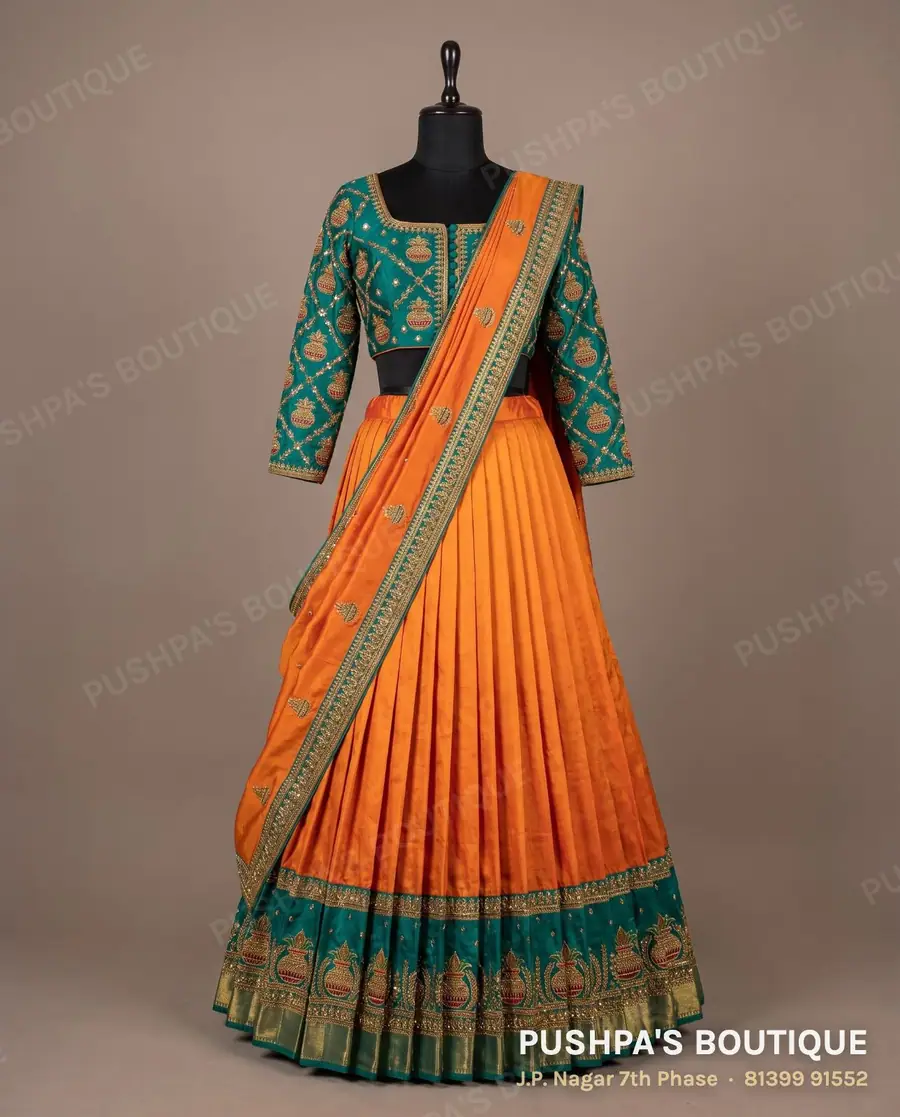 Langa davani (half saree) PB-235, square neck, full sleeve