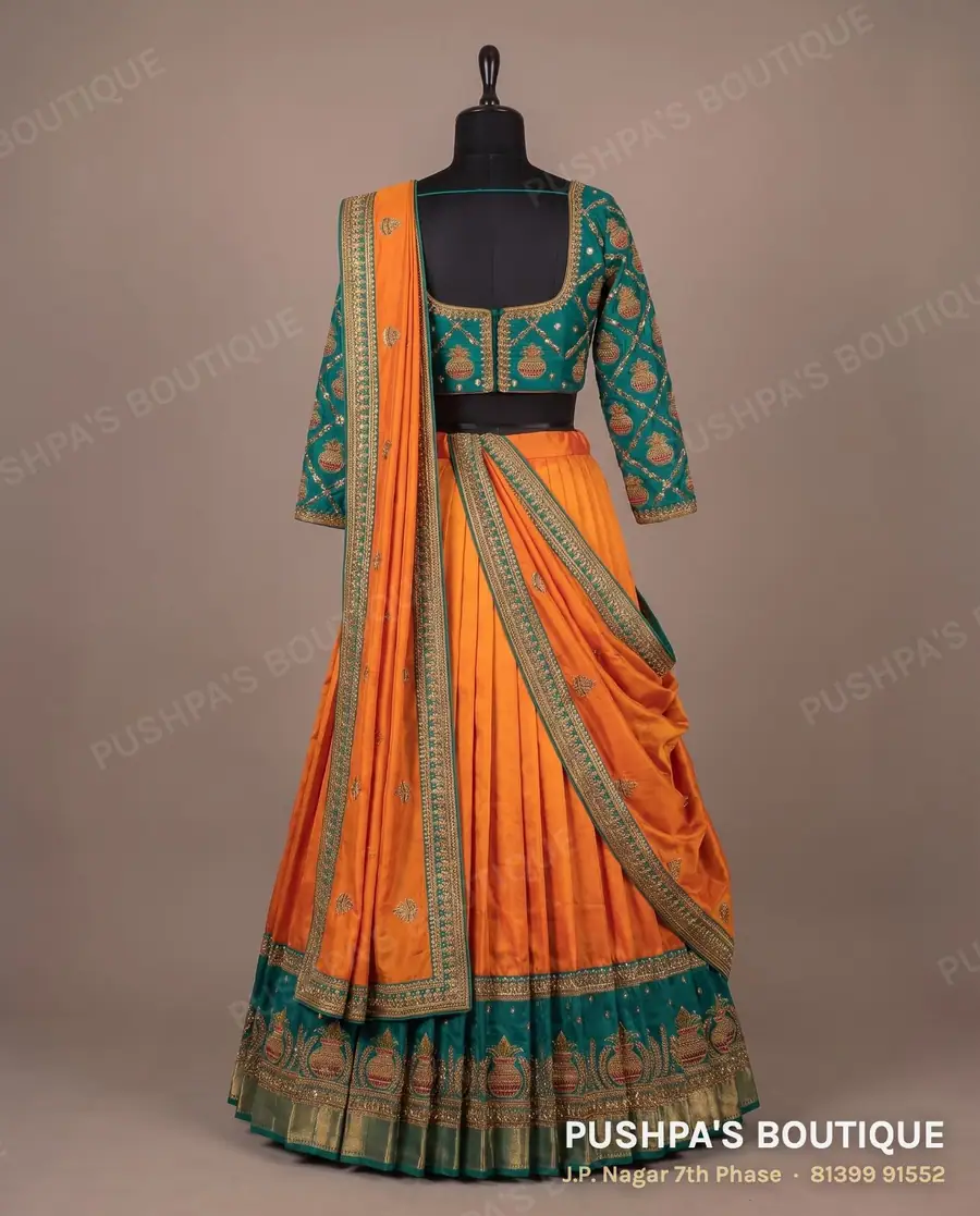 Langa davani (half saree) PB-235, square neck, full sleeve, photo 2