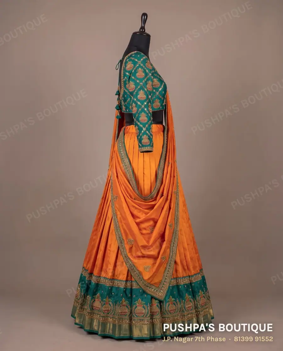 Langa davani (half saree) PB-235, square neck, full sleeve, photo 3