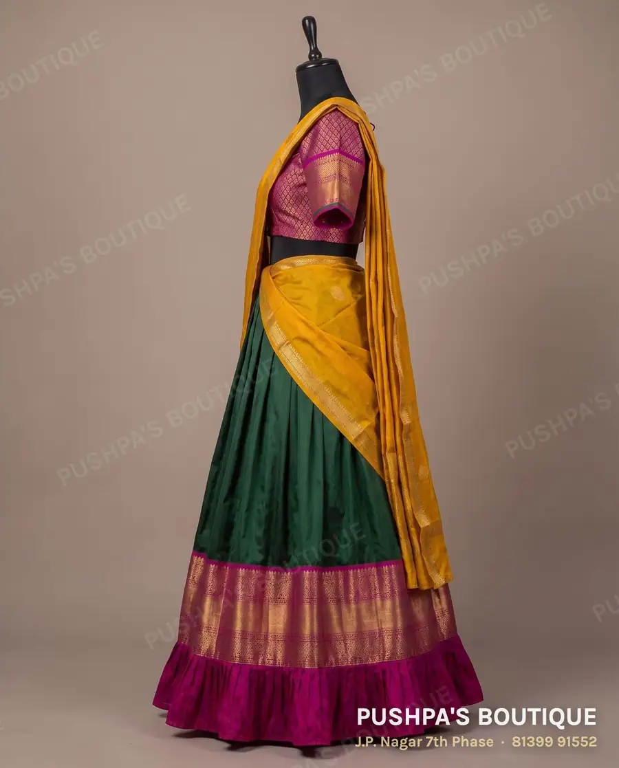 Langa davani (half saree) PB-236, round neck, short sleeve, photo 3
