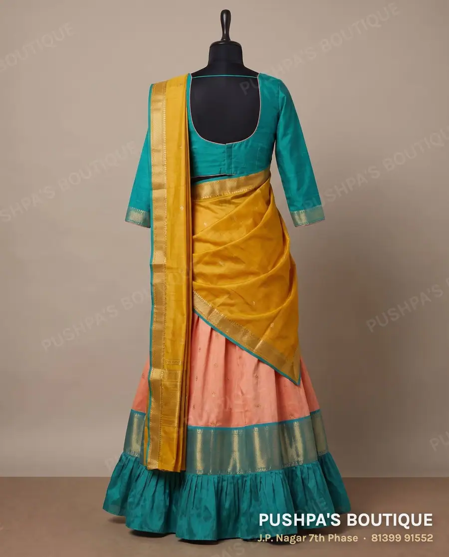 Langa davani (half saree) PB-237, V neck, three quarter sleeve, photo 2