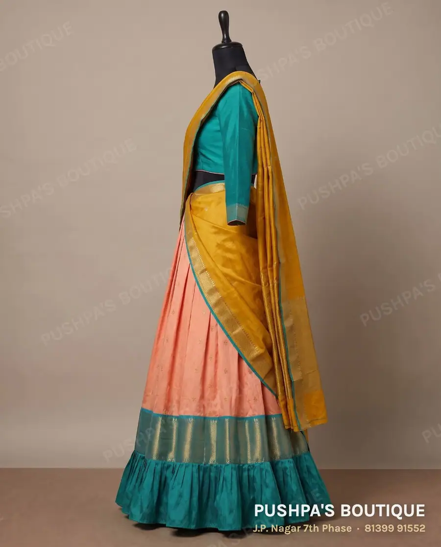 Langa davani (half saree) PB-237, V neck, three quarter sleeve, photo 3