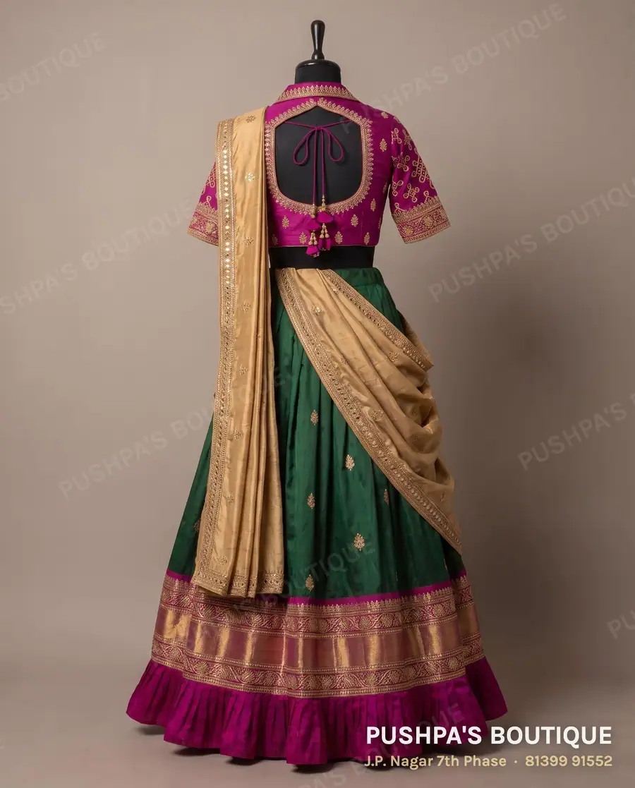 Langa davani (half saree) PB-240, collar, elbow sleeve, photo 2