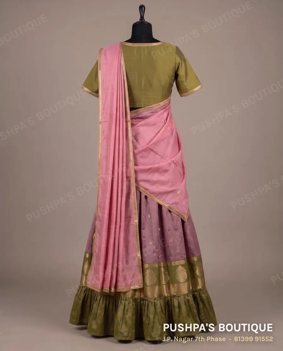 Langa davani (half saree) PB-242, round neck, short sleeve, photo 2