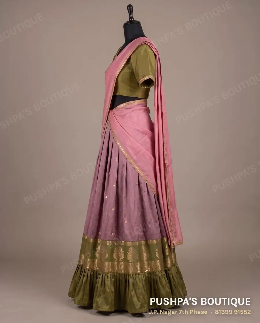 Langa davani (half saree) PB-242, round neck, short sleeve, photo 3