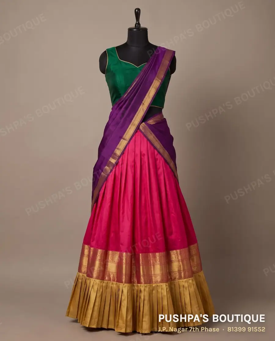 Langa davani (half saree) PB-243, sweetheart neck, sleeveless