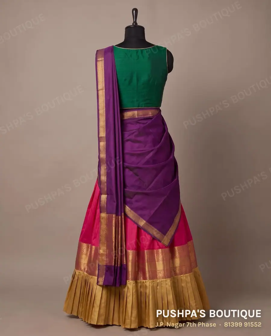 Langa davani (half saree) PB-243, sweetheart neck, sleeveless, photo 2