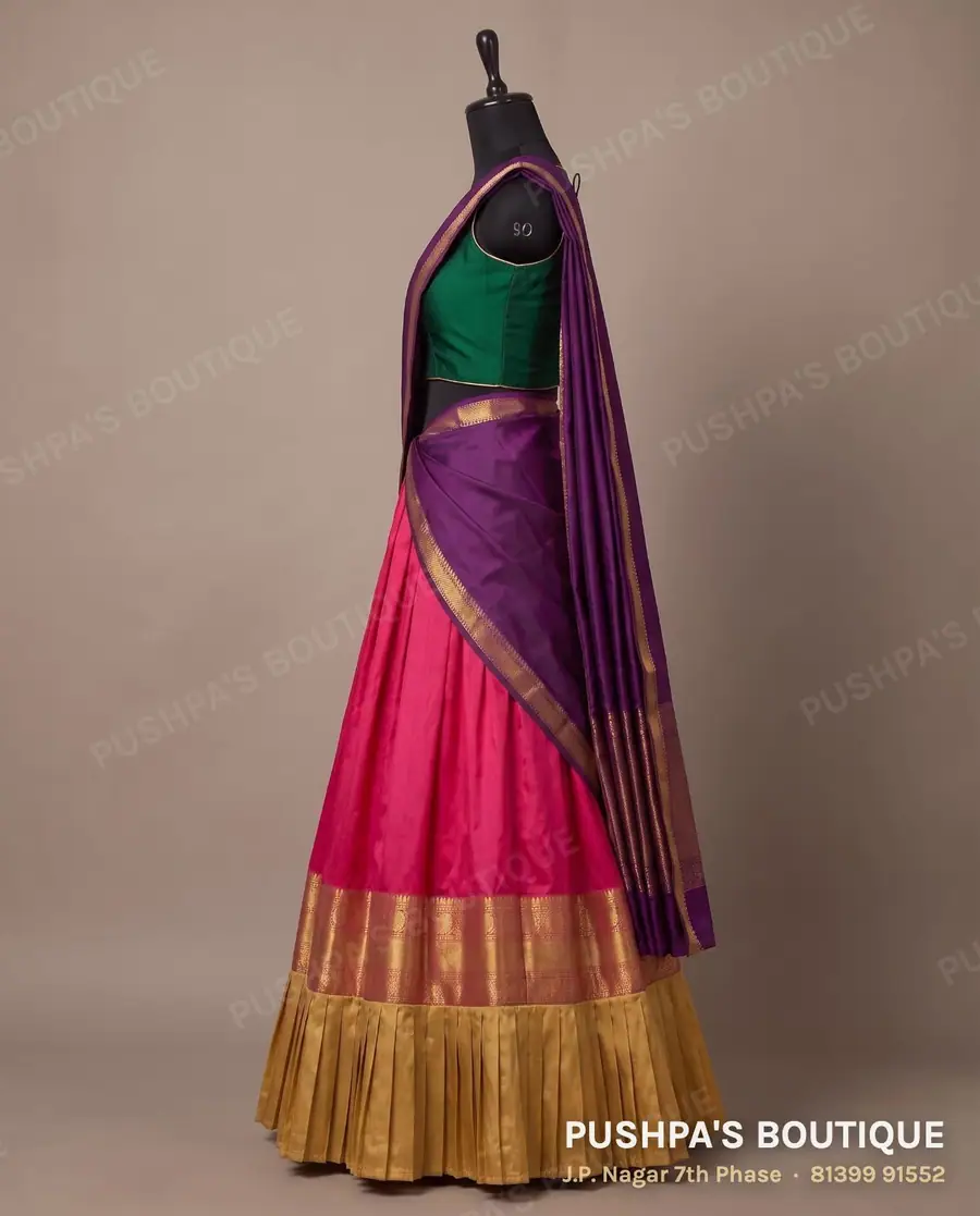 Langa davani (half saree) PB-243, sweetheart neck, sleeveless, photo 3