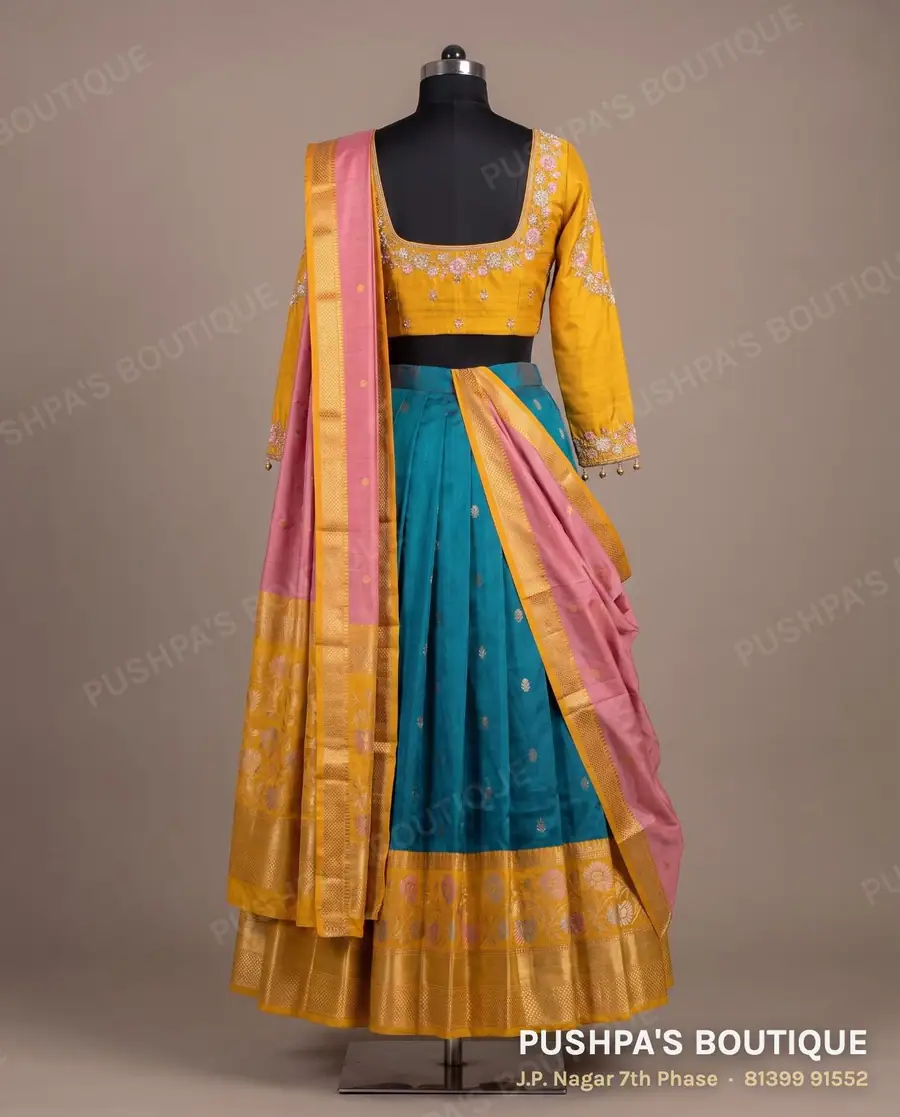 Langa davani (half saree) PB-244, square neck, full sleeve, photo 2
