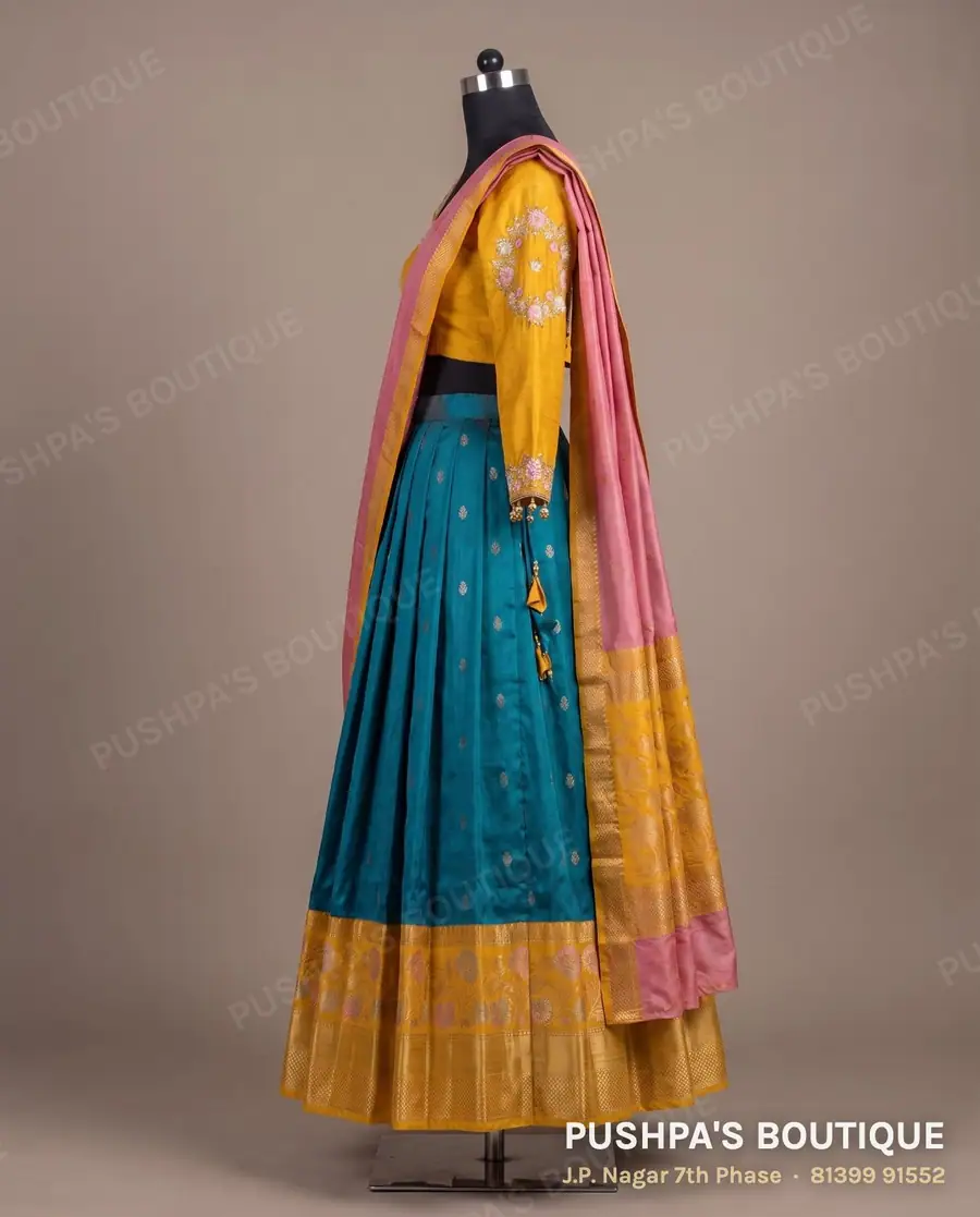 Langa davani (half saree) PB-244, square neck, full sleeve, photo 3