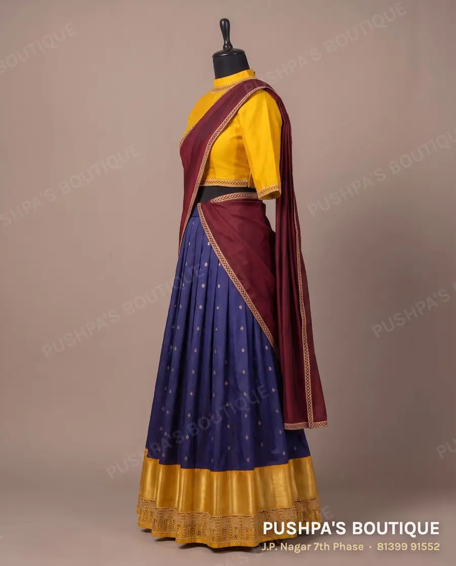 Langa davani (half saree) PB-245, high neck, three quarter sleeve, photo 3