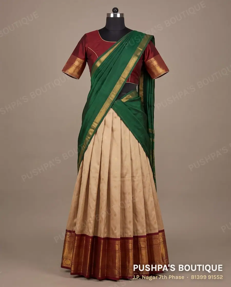 Langa davani (half saree) PB-246, round neck, short sleeve
