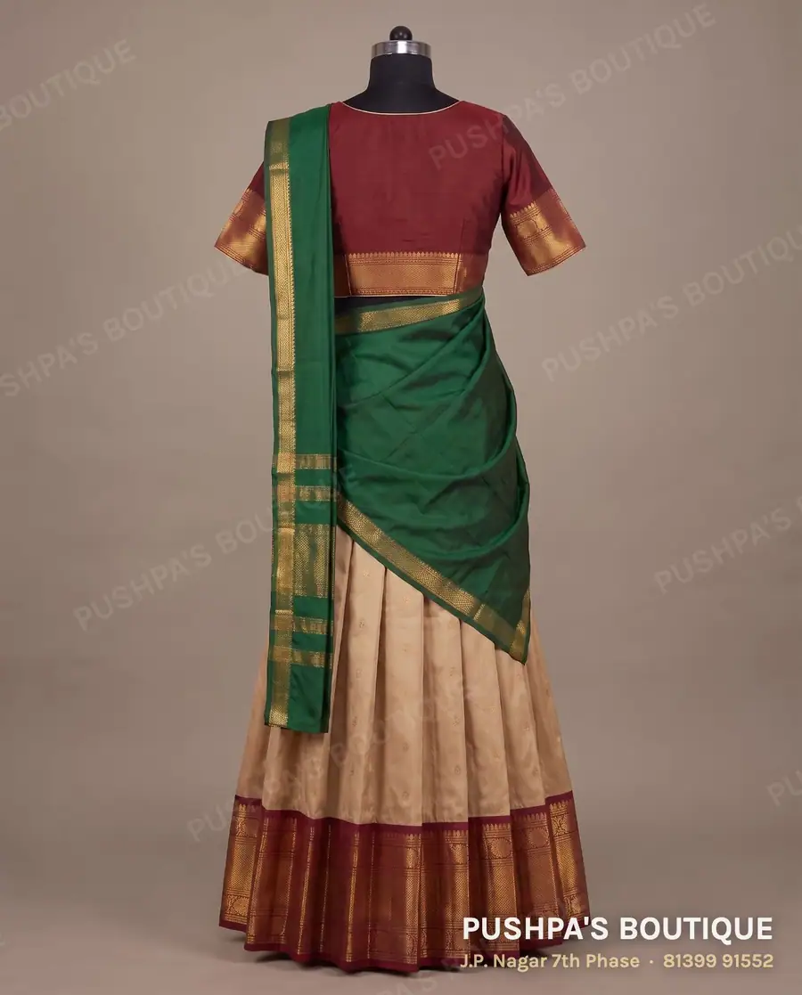 Langa davani (half saree) PB-246, round neck, short sleeve, photo 2