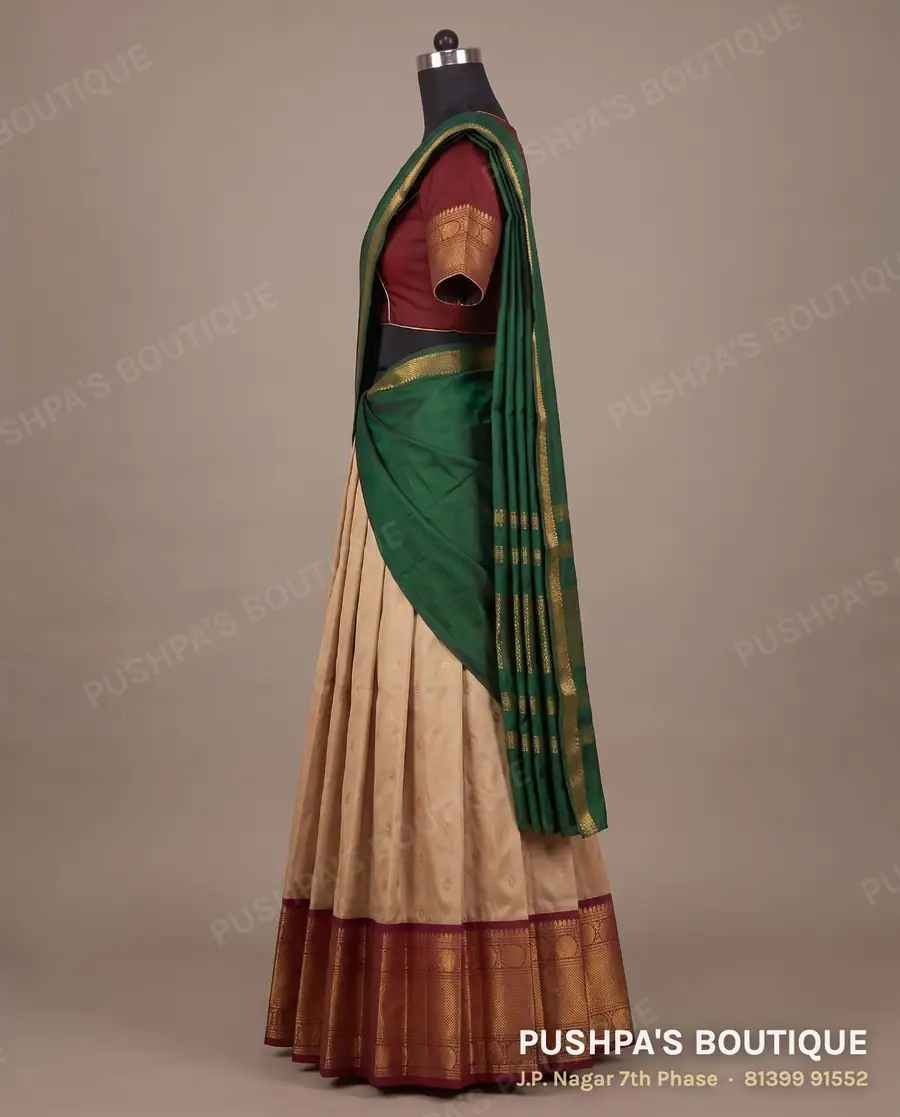 Langa davani (half saree) PB-246, round neck, short sleeve, photo 3