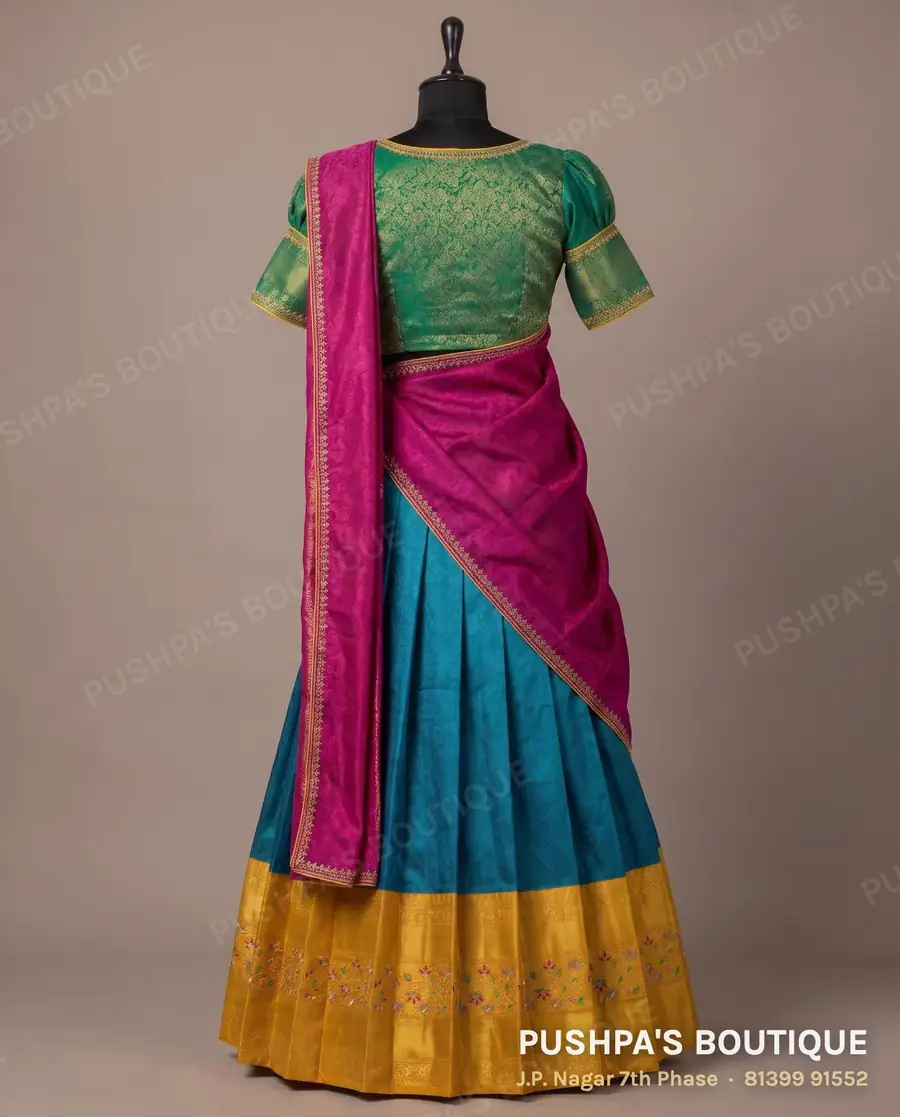 Langa davani (half saree) PB-248, boat neck, puff sleeve, photo 2