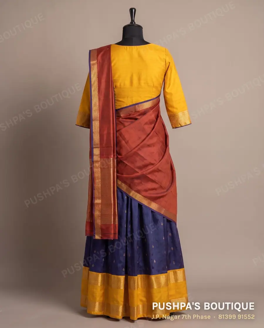 Langa davani (half saree) PB-249, V neck, three quarter sleeve, photo 2