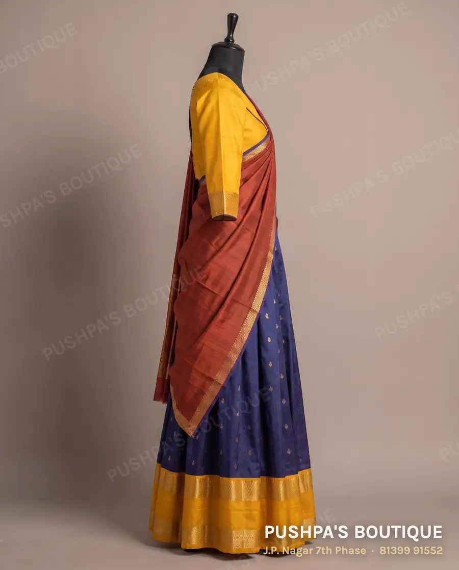 Langa davani (half saree) PB-249, V neck, three quarter sleeve, photo 3