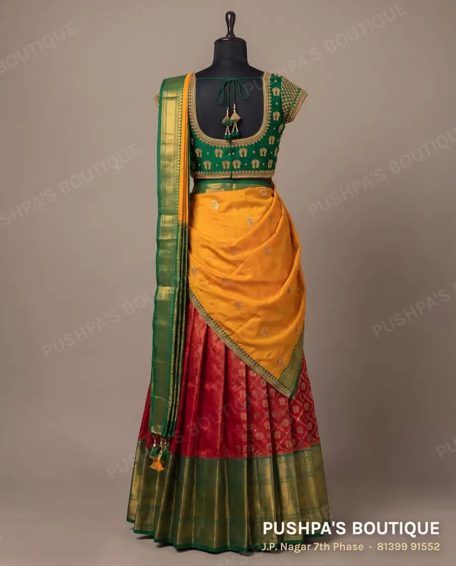 Langa davani (half saree) PB-250, square neck, cap sleeve, photo 2