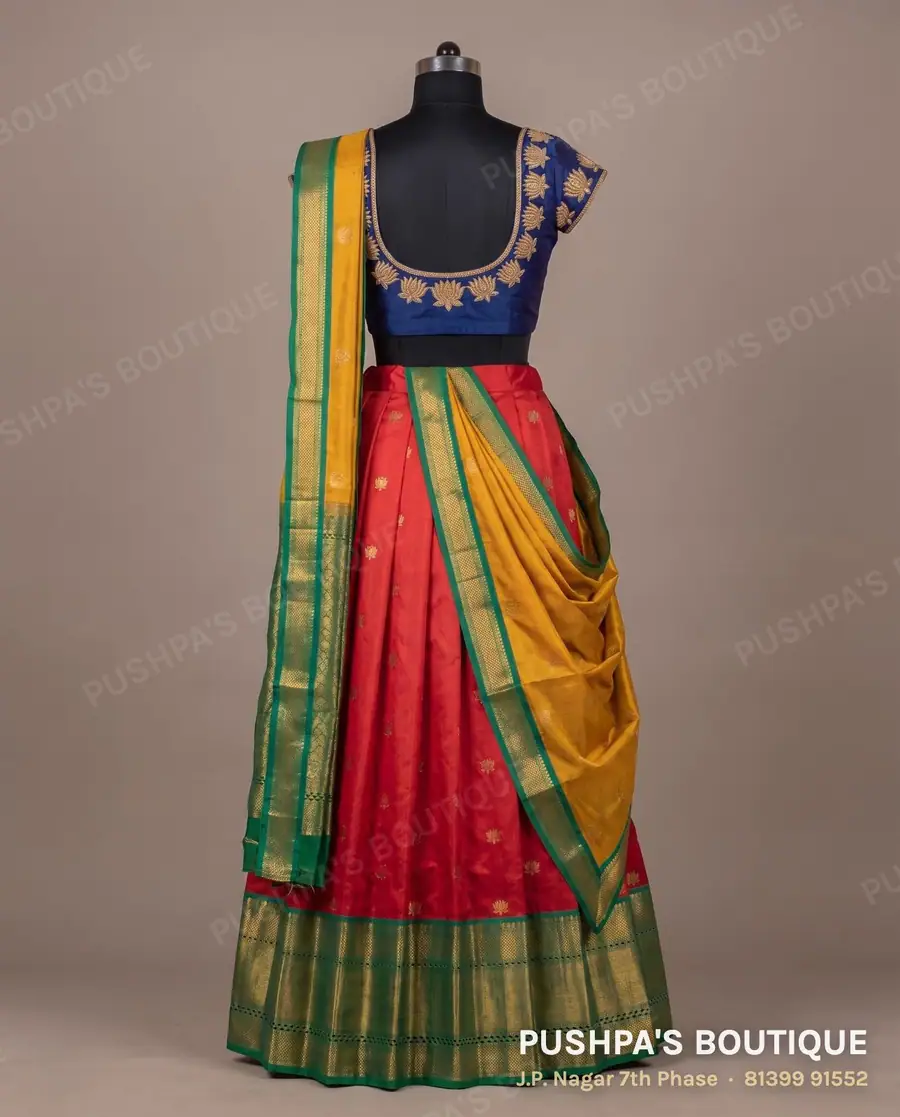 Langa davani (half saree) PB-254, boat neck, cap sleeve, photo 2