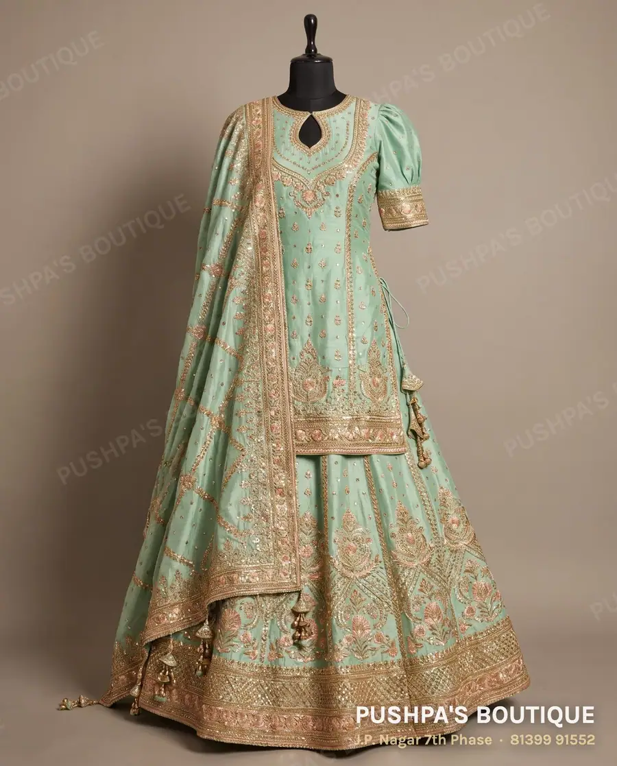 Langa davani (half saree) PB-255, puff sleeve