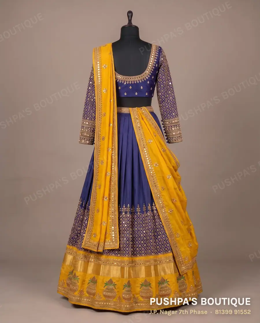 Langa davani (half saree) PB-256, square neck, full sleeve, photo 2