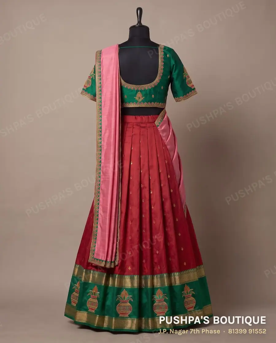Langa davani (half saree) PB-257, round neck, short sleeve, photo 2