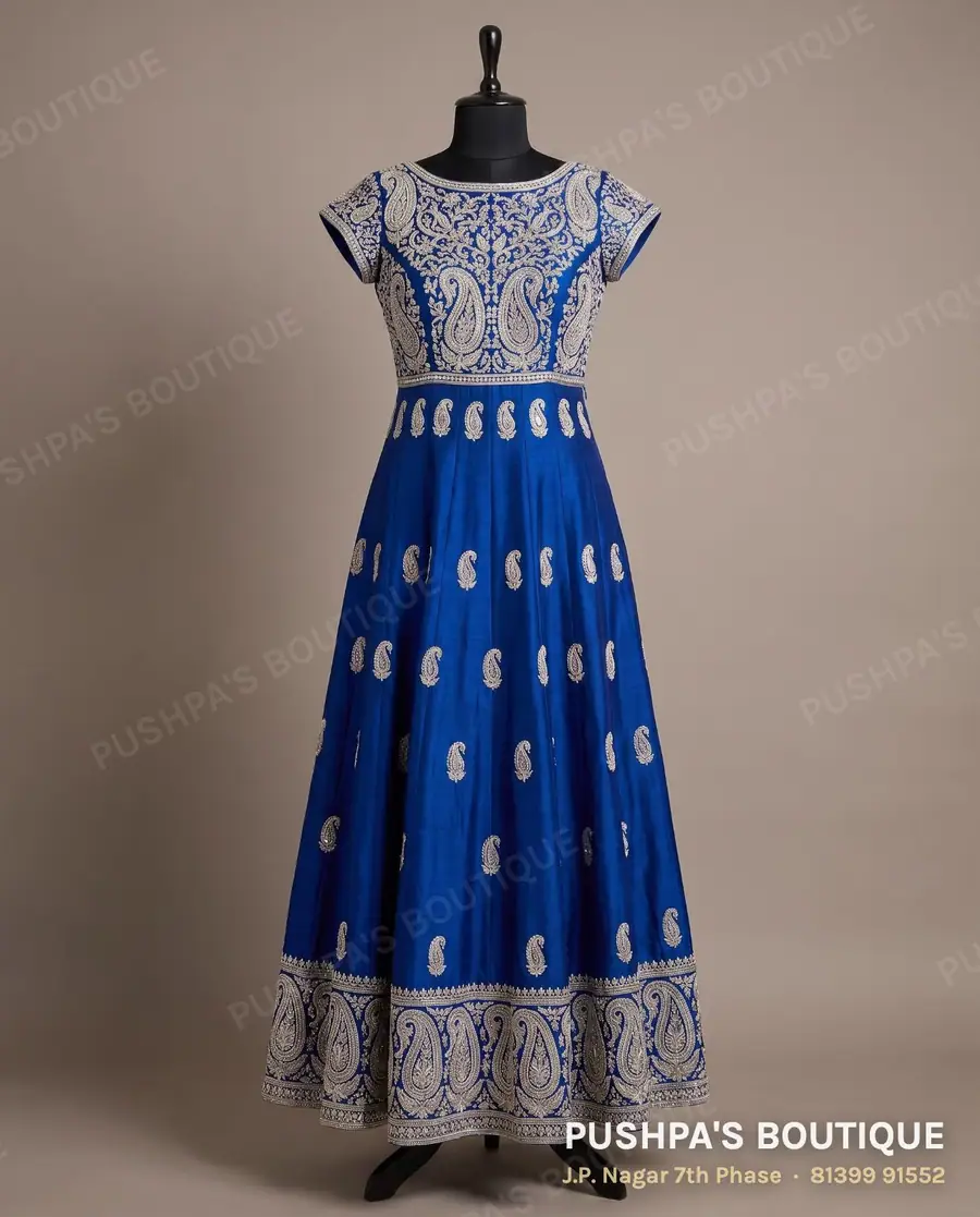 Gown PB-264, boat neck, cap sleeve