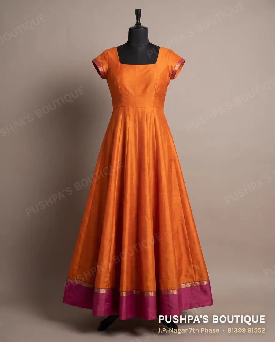 Gown PB-266, square neck, cap sleeve