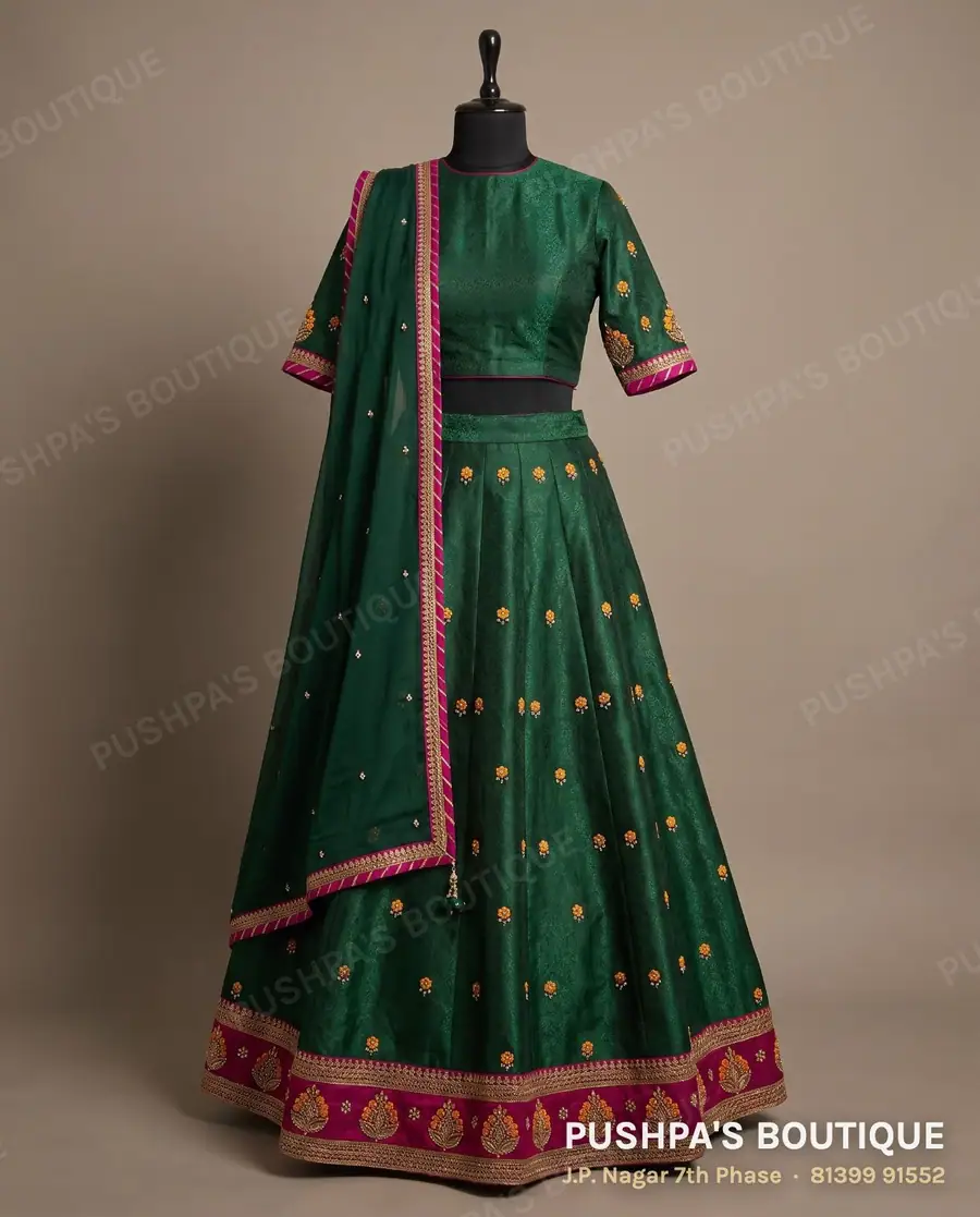 Lehenga PB-267, high neck, elbow sleeve
