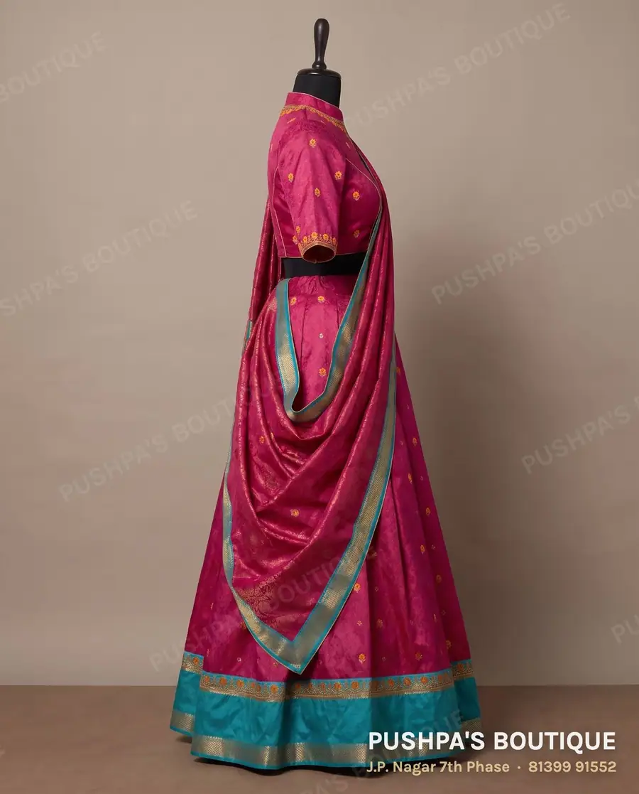 Langa davani (half saree) PB-274, high neck, elbow sleeve, photo 3