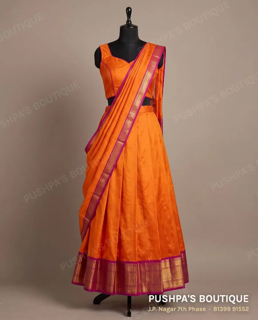 Langa davani (half saree) PB-275, sweetheart neck, sleeveless