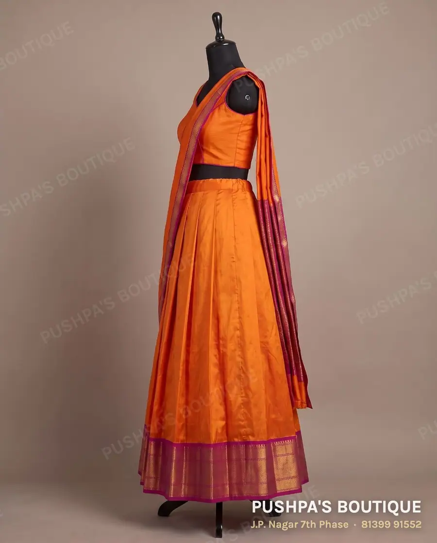 Langa davani (half saree) PB-275, sweetheart neck, sleeveless, photo 3