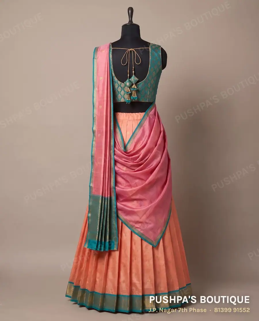 Langa davani (half saree) PB-276, V neck, sleeveless, photo 2