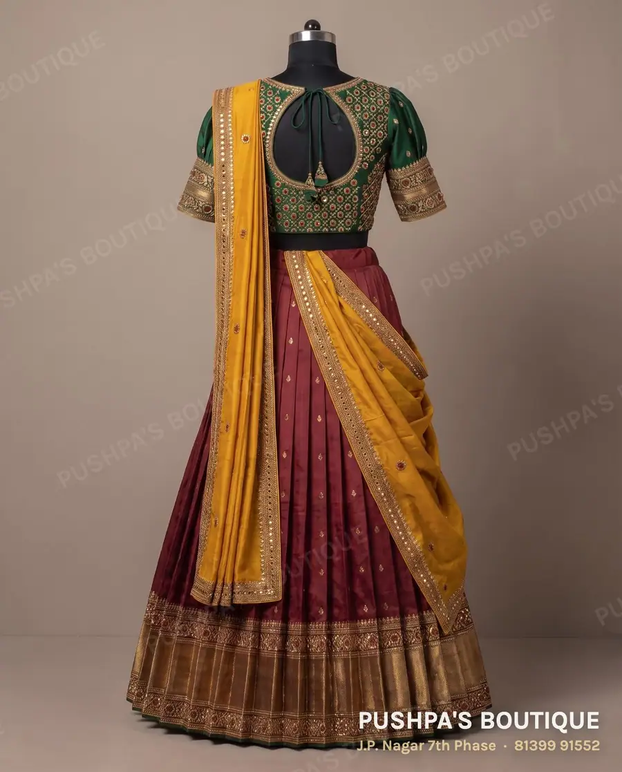 Langa davani (half saree) PB-277, puff sleeve, photo 2