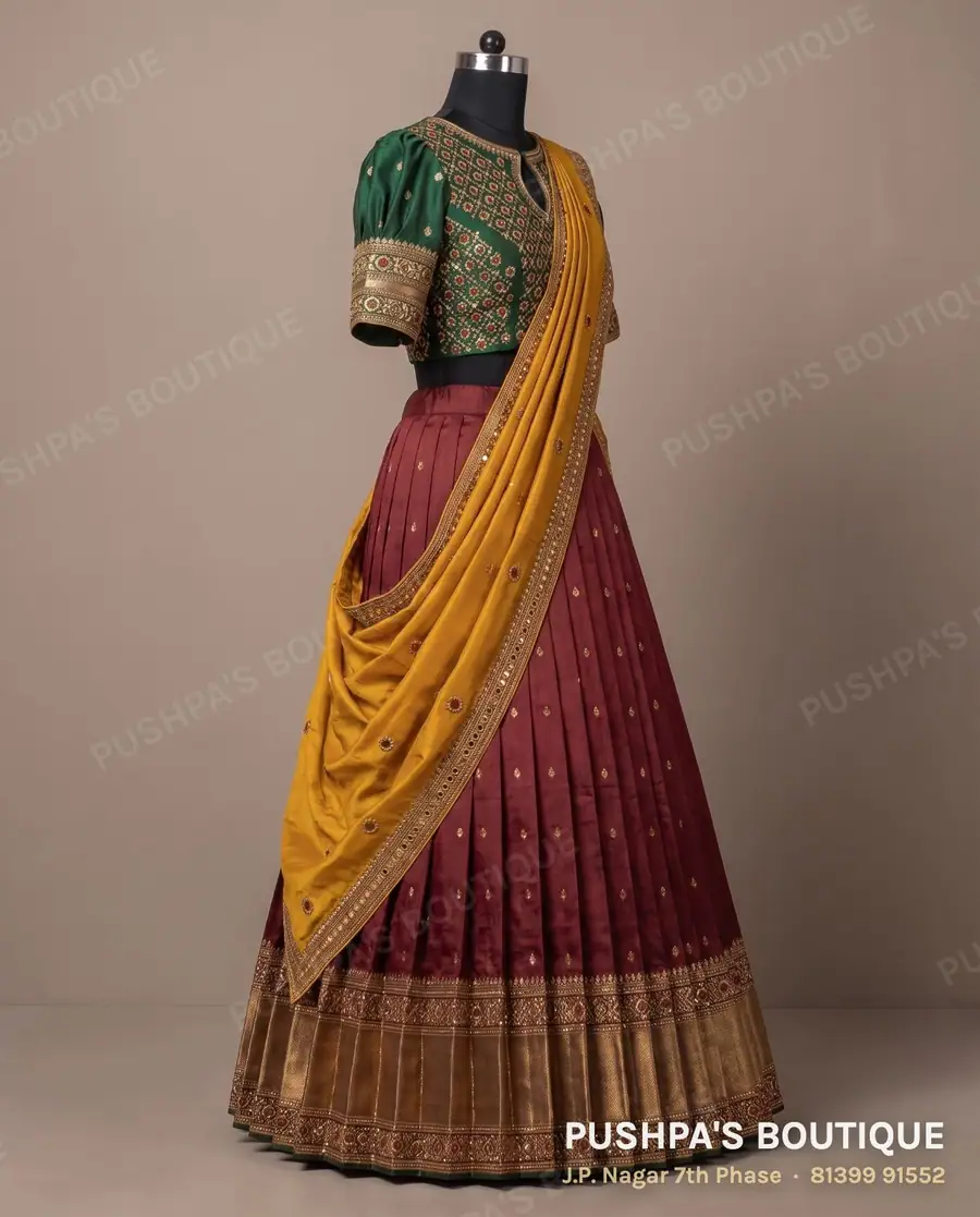 Langa davani (half saree) PB-277, puff sleeve, photo 3