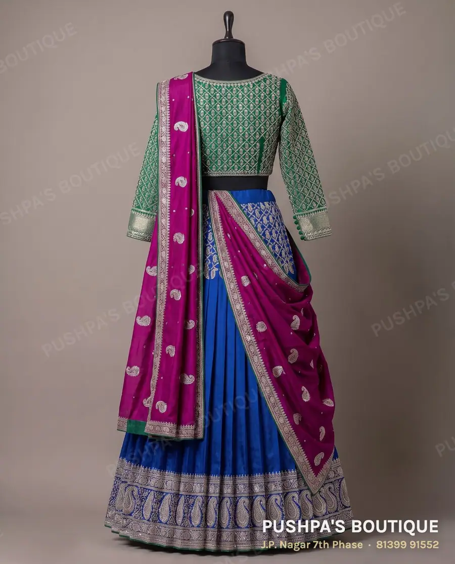 Langa davani (half saree) PB-278, square neck, full sleeve, photo 2